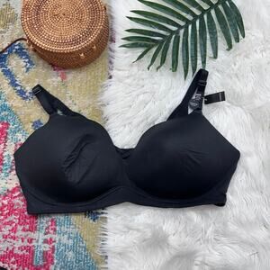 NEW Torrid Black Wire Free Push Up Solid 360 Back Smoothing Bra Plus Size 46DD